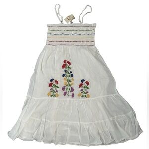 Anthropology Raga Smocked Top Embroidered Dress Large MSRP $165